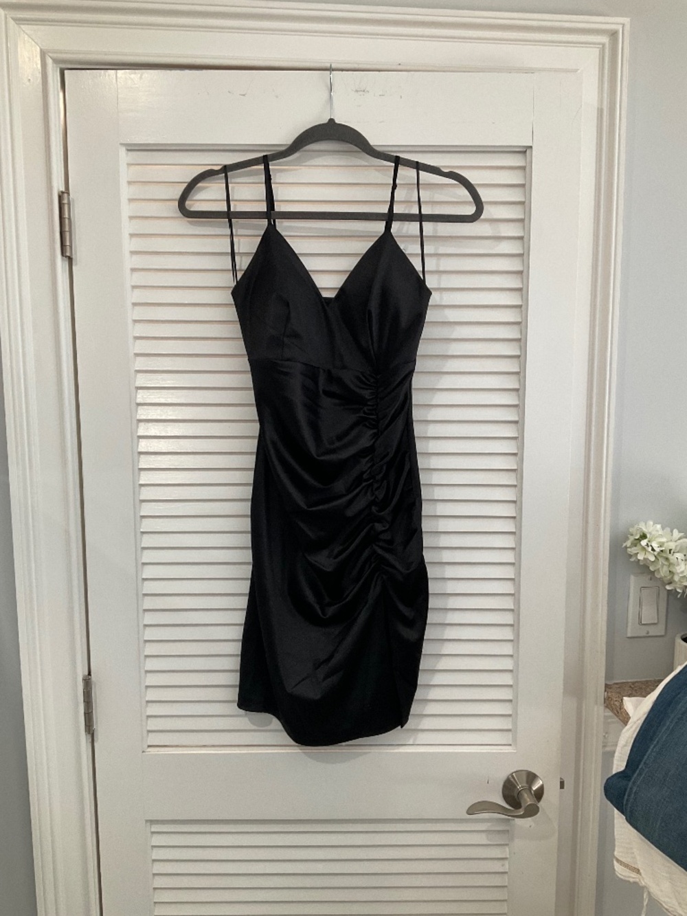 GUESS Black Ruched Cocktail Dress- Size Small